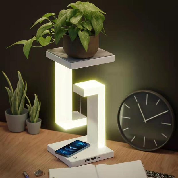 Creative Smartphone Wireless Charging Suspension Table Lamp Balance Lamp Floating For Home Bedroom - uniqe store 
