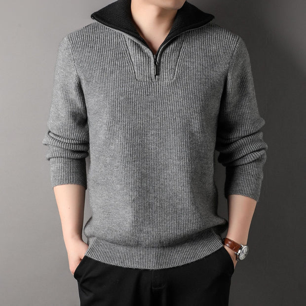 Twisted Jacquard Lapel Sweater Cardigan Men - uniqe store 