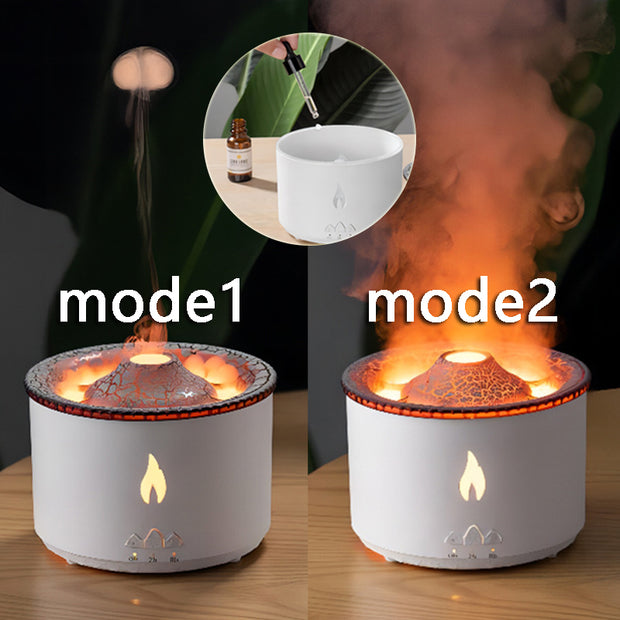 New Creative Ultrasonic Essential Oil Humidifier Volcano Aromatherapy Machine Spray Jellyfish Air Flame Humidifier Diffuser - uniqe store 