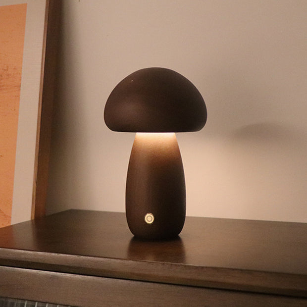 INS Wooden Cute Mushroom LED Night Light With Touch Switch  Bedside Table Lamp For Bedroom Childrens Room Sleeping Night Lamps Home Decor - uniqe store 