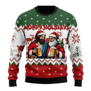Men's Creative Santa Beer Pattern Fashion Hoodie - uniqe store 