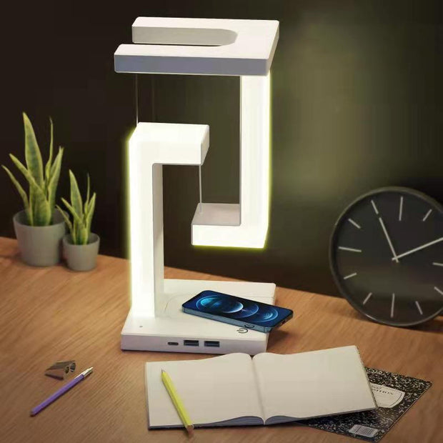 Creative Smartphone Wireless Charging Suspension Table Lamp Balance Lamp Floating For Home Bedroom - uniqe store 